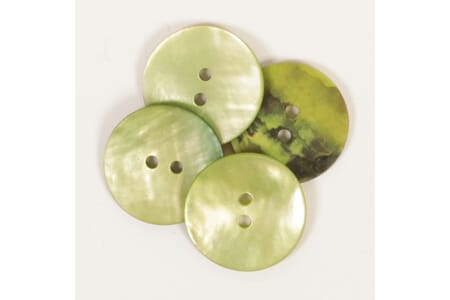 Drops perlemorsknapper - rund grønn - 20 mm