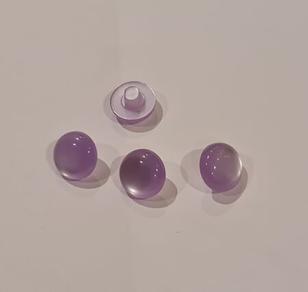 Øyeknapp - lys lavendel - 12 mm