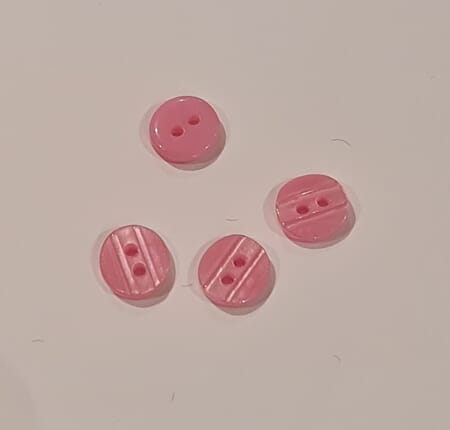 Rosa knapp - 11 mm
