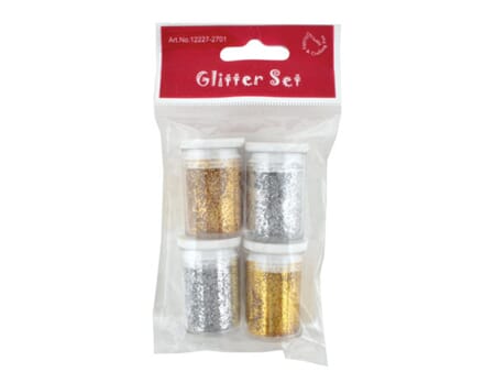 Glittersett - 4 x 4g - gull/sølv