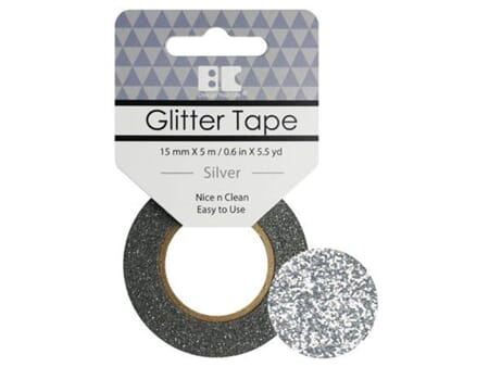 Glittertape - 15 mm x 5 m - Silver
