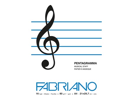 Fabriano Musica Album - A4 - 16 ark 80 g - m/ notelinjer